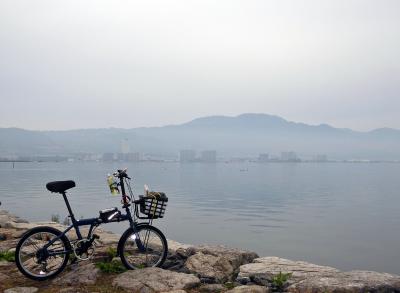 雨ニモマケズ 折りたたみ自転車で “びわ湖一周（ビワイチ）” 226km
