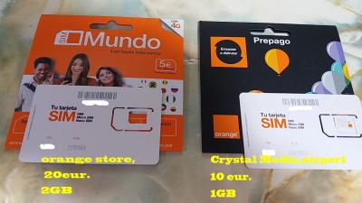 Ｓｐａｉｎ　prepaid sim　ORANGE　2016