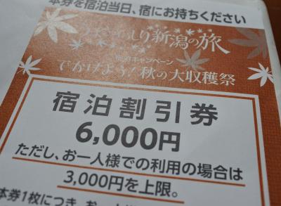 うまさぎっしり新潟の旅「宿泊割引券6,000円」当選 ☆ 越後湯沢で飲んで食べて温泉の旅