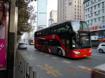 中国電気バス　長距離バス　大連夜景　