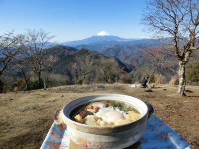 2016冬 鍋割山：二度目で念願達成！富士山を見ながら食べる鍋割山荘名物の鍋焼きうどん