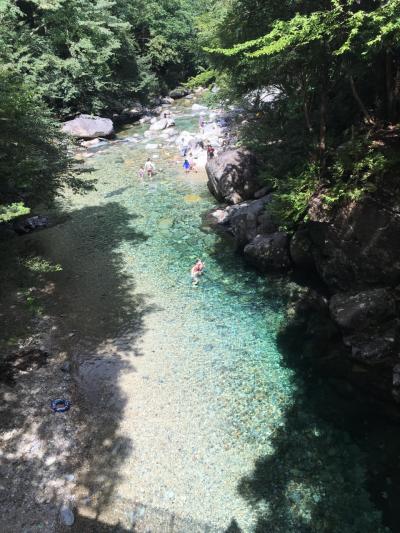 夏休みの終わりに長男・次女一家で平湯温泉と南木曽温泉に行ってきました。　阿寺渓谷編