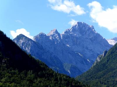 2016.8スロベニア・イタリア旅行11-Kranjska Goraへ向かう　Dovjeからのトリグラフ山塊