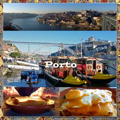 リスボン・シントラ・ポルト、電車とバスの旅５-ポルト観光、ボルサ宮、クロフトワイナリー、薪窯焼きのフランセズィーニャの店Restaurante Alfândega D'ouro-