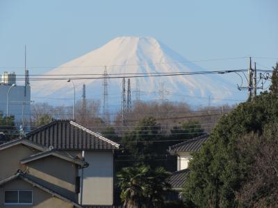 2月2日、ふじみ野市から見られた美しい富士山