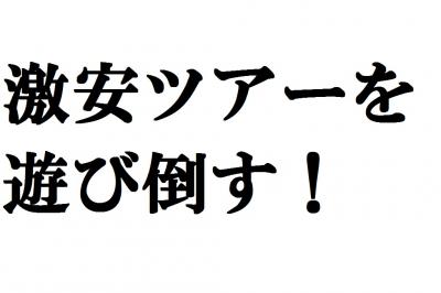 激安ツアーを遊び倒す！