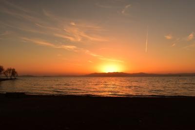 琵琶湖・長浜の夕陽