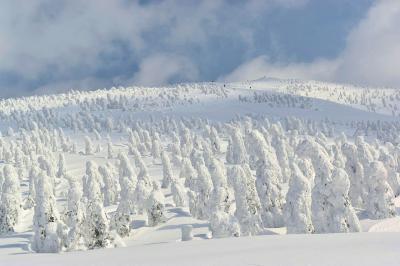 森吉山の樹氷・アイスモンスター雪山登山＆秋田内陸線の列車の旅