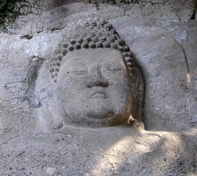 2017.3国東・臼杵旅行7-道を間違えて，熊野磨崖仏へ，胎蔵寺，真木大堂前の売店でカボス狩り