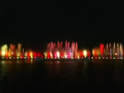 164回目訪韓は初めての全羅南道木浦を訪ねて、チムジルバン3連泊の3泊4日旅(2017/7/8土～11火)⑧/⑫。木浦踊る海の噴水ショー鑑賞