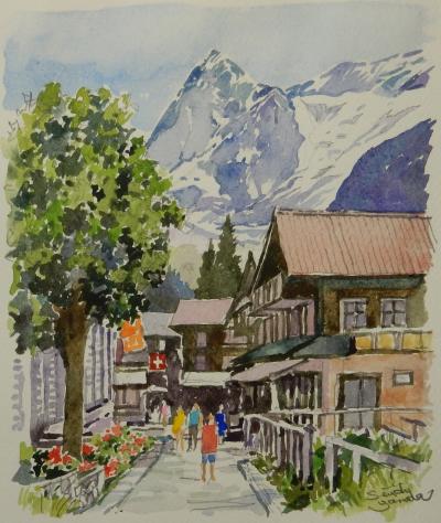 ミューレン 山歩き・スケッチ旅行