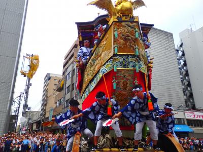 祇園祭前祭　山鉾巡行前の辻回し