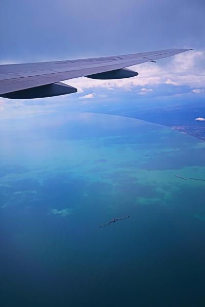 新千歳空港(１時間35分)⇒羽田空港　ＡＮＡ機窓点景　☆東京湾アクアラインも鮮明に