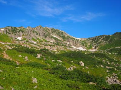 絶景の黒部五郎岳/美しき夏色の稜線/＠鷲羽岳、水晶岳も～黒部源流の夏休み（新穂高温泉から♪）