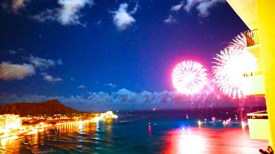 １年半ぶりのオアフ島　９日間、シェラトンワイキキ～アウラニ泊　《3日目シェラトンで？ワイキキビーチの花火？を見る》