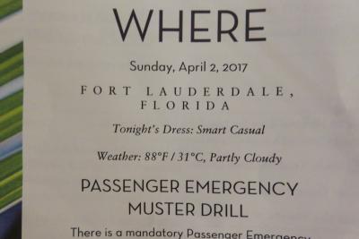 2前泊Fort Lauderdale+24 泊Konigsdam , ★12★Sunday, April 2	Fort Lauderdale, FL	