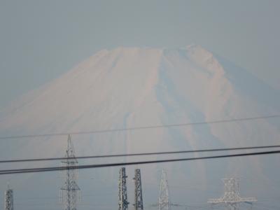 初冠雪の富士山を眺める