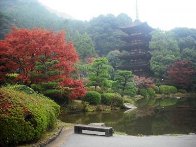 ２０１７年１１月　山口　山口県立美術館で「奈良西大寺展」観覧。　ランチと瑠璃光寺五重塔見学