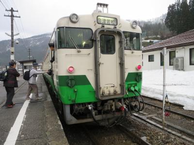 ［青春18きっぷ 2017春 （４回目－後編）］ 名残り雪の中を走る只見線と会津地方のグルメ 【只見線】