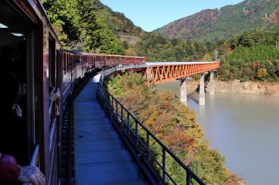 香嵐渓と大井川鉄道の紅葉＜２＞　SLとトロッコ列車