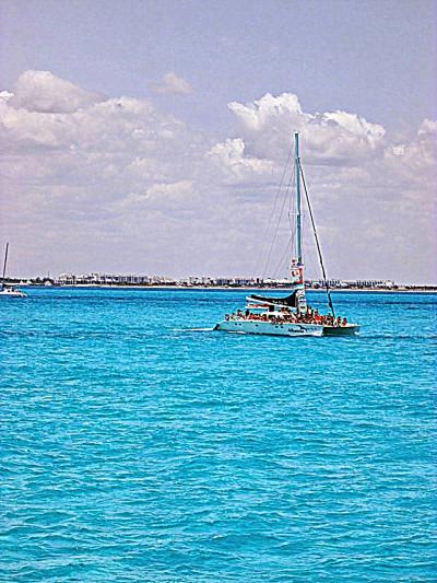 カリブ海 イスラムへ―レス島1. Isla Mujeres- Caribbean Sea。