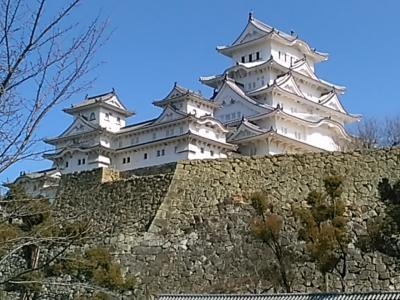 会社の後輩達と関西旅行(奈良～大阪海遊館～神戸泊～姫路)。(2018/2/17土～18日)No.3/3_神戸ハーバーランド温泉万葉倶楽部宿泊～世界遺産姫路城