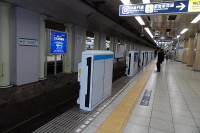 東京メトロ東西線九段下駅はホームドア設置工事中