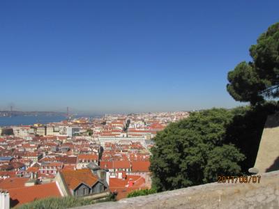 イベリア周遊の旅（７２）リスボン、丘の上の城塞サンジョルジェ城からの眺め。