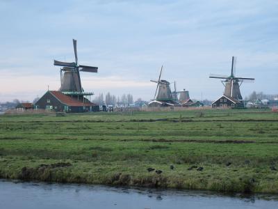 アムステルダム近郊の風車（Zaanse Schans(ザーンセ・スカンス））