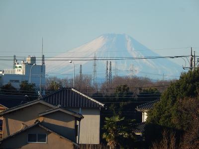 12月29日、ふじみ野市から見られた富士山