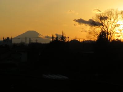 1月9日ふじみ野市より見られた影富士