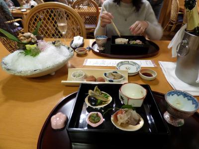 ０９．桜と水仙を見る節分のHJ下田１泊　ホテルジャパン下田 和食堂 春の海の夕食