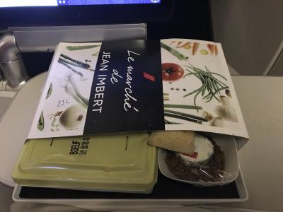 エールフランス　プレミアムエコノミークラス　パリ→羽田　有料機内食を頼んでみました。