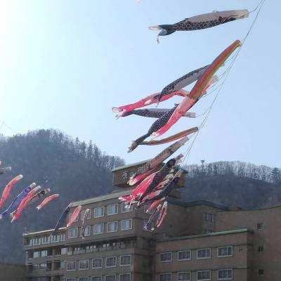 定山渓の春、鯉のぼり＆温泉