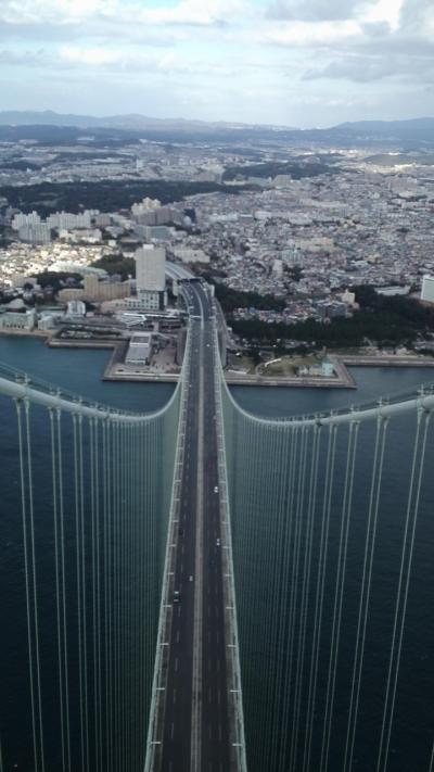 明石海峡大橋の橋脚の頂上からの絶景