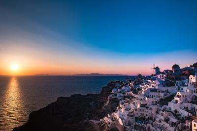 ギリシャ(17)　サントリーニ島２　イアの夕陽