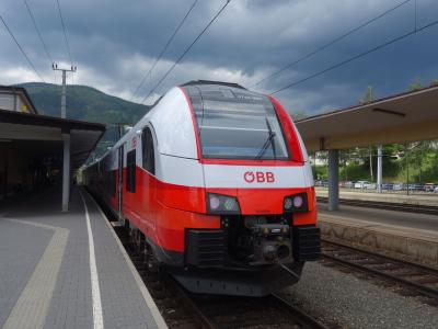 セメリンク鉄道に乗る。鉄道関係者の安全向上努力のおかげで，全く安全な線路になっています。