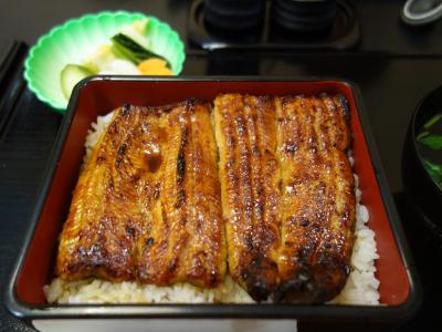 成田でトランジット。時間があったので，成田駅まで出て，うなぎを食べてきました。