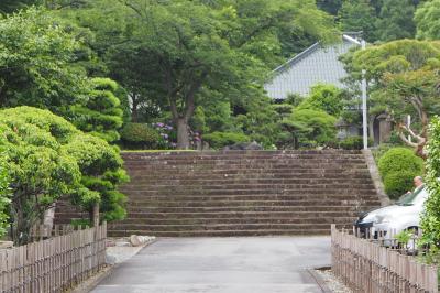 大長寺　鎌倉街歩き　徳川家康公訪問の折、お駕篭が通れるように作られたと言う長い幅の階段!!