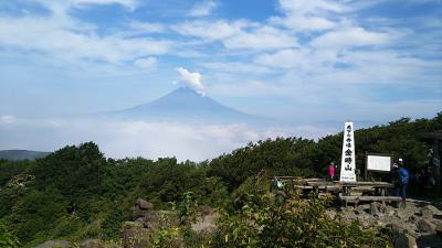標高1212mの金時山イチニイチニと登り富士山見て「やったー」下りで4回もやってしまいました(/´△`＼)