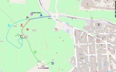 フィロパポスの丘へのルートマップ