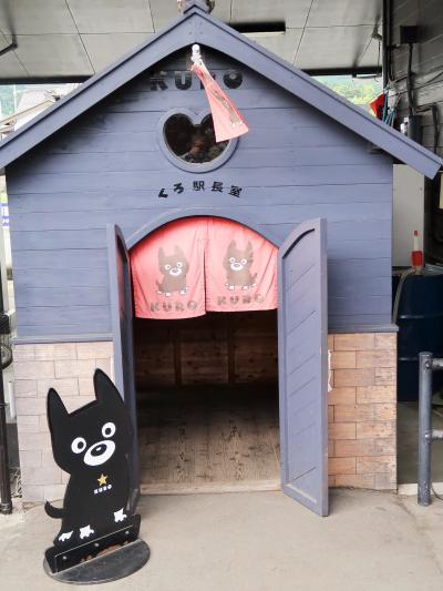 九州35　 D&S列車「あそぼーい」黒ネコ・クロえもんの装飾　☆アイドルは駅長？