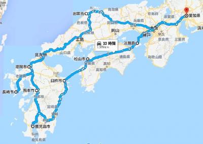 目指せ九州！西日本ドライブ　Ｄａｙ１＆２：愛知⇒島根（出雲大社、松江城）⇒福岡