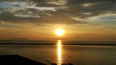 帰省ついでに～1日目有明浜の夕日