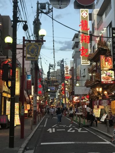 夏の夕暮れ中華街、海員閣経由で藤沢発祥の店清香園でおひとりコース編