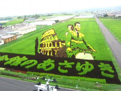 ’１８　夏の東北旅行１６　田んぼアート 第１会場（ローマの休日）～東北の駅百選 平賀駅