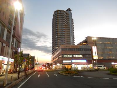 上福岡駅西口ロータリー付近で見られた夕景色