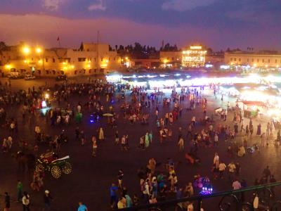 モロッコマラケシュ・フェズ・カサブランカ周遊記①マラケシュ編その１フナ広場の夜景を中心に