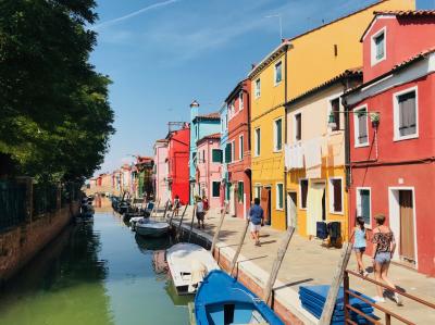 ヴェネチア散策、リド島で海水浴、トルチェッロ、ブラーノ、ムラーノ3島巡り