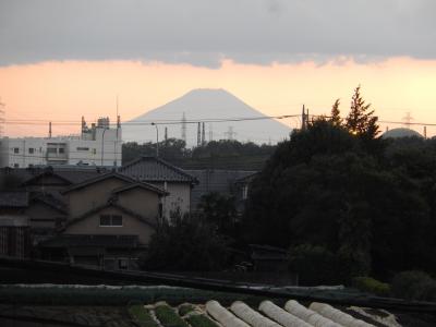 台風一過の影富士を見る